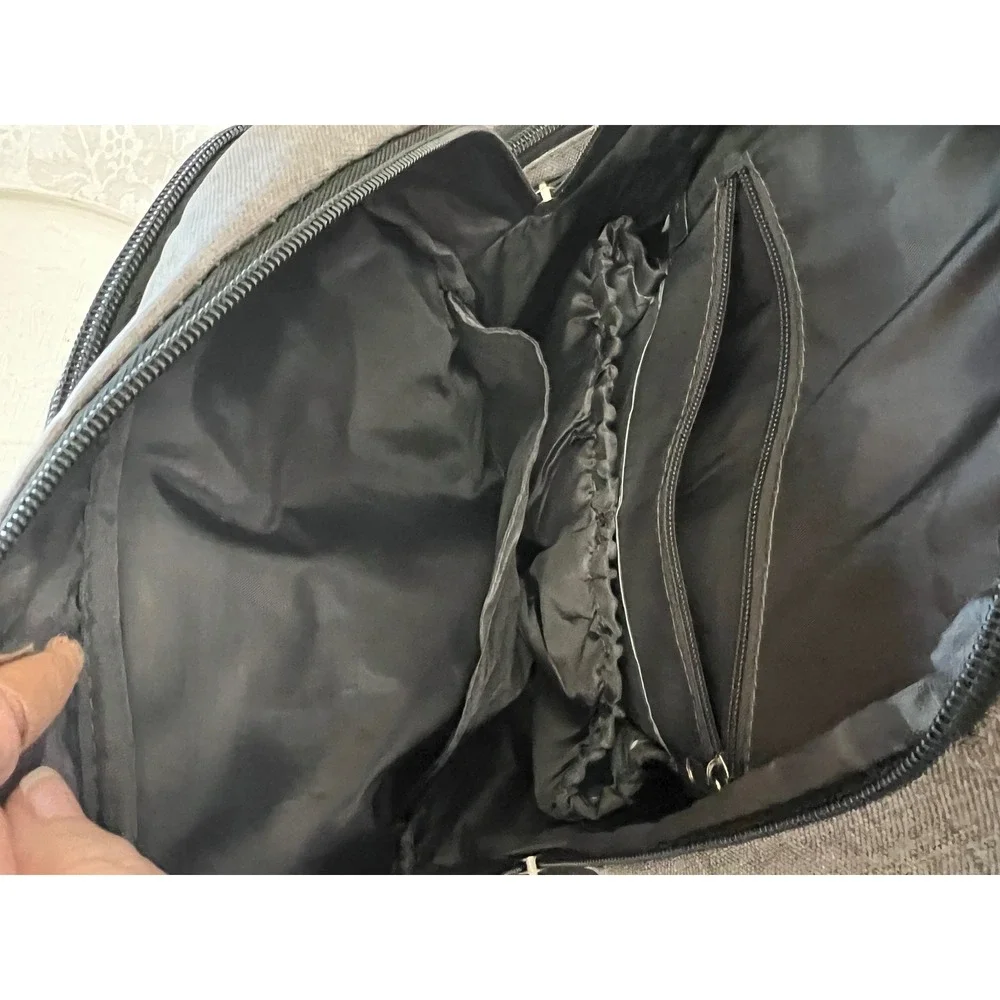 Eddie Bauer First Adventure Diaper Backpack Grey Black Insulated Pocket